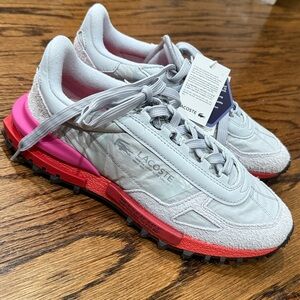 Lacoste Gray and Pink Athletic Shoes